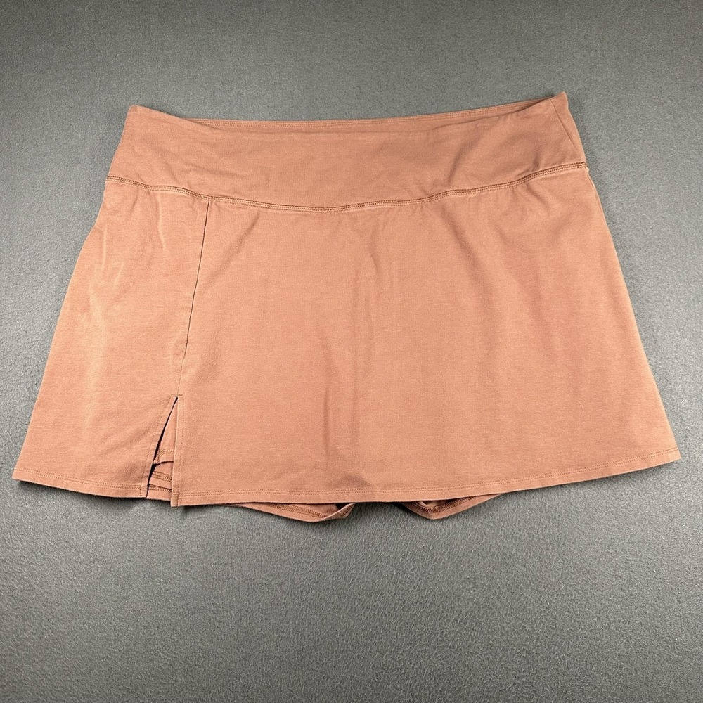 Old Navy PowerChill Skort Skirt Womens XXL Brown High Rise Go-Dry Lined Athletic